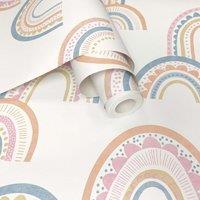 Holden Decor Boho Rainbow Orange/Pink/Blue Wallpaper 10m x 53cm, Multi