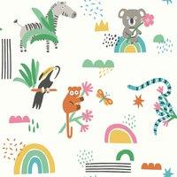 Holden Decor Abstract Animals Multi Wallpaper 10m x 53cm, Multi