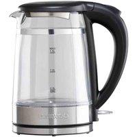 Daewoo SDA2539 3KW 1.5L Eco Cool Touch Glass Kettle - Black, Black