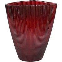 Ivyline Cast Burgundy Ribbed Vase, Red