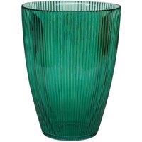 Ivyline Cast Emerald Ribbed Tall Vase, Green