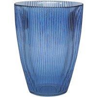 Ivyline Navy Ribbed Tall Vase, Blue
