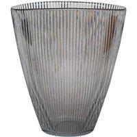 Ivyline Charcoal Ribbed Vase, Grey