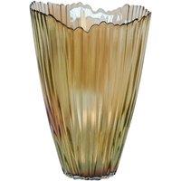 Ivyline Mocha Rippled Glass Vase, Brown