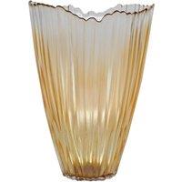 Ivyline Amber Rippled Glass Vase, Yellow