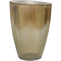 Ivyline Mocha Ribbed Tall Vase, Brown