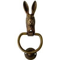 Ivyline Cast Iron Hare Door Knocker Antique Brass