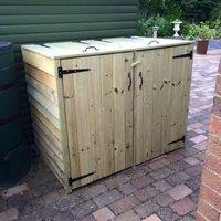 Churnet Valley Garden Furniture Churnet Valley Deluxe Double Bin Store, Brown
