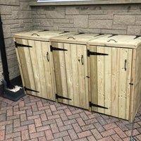 Churnet Valley Garden Furniture Churnet Valley Deluxe Triple Bin Store, Brown