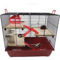 Little Friends The Grand Small Animal Cage w/ Accessories, Red