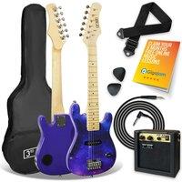 3rd Avenue Junior Electric Guitar Pack - Purple Galaxy, Purple