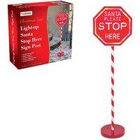 1M Light Up inchsanta Please Stop Hereinch Sign Post, Red
