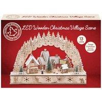 LED Wooden Christmas House Scene, Multi
