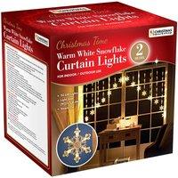 2 X 0.8M Inverted V Snowflake Curtain Light, White