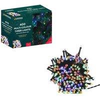 400 LED Battery Operated Timer Lights - Multicolour, Multi