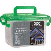 Snowtime 200 Blue LED Chasing Icicle Lights, Blue
