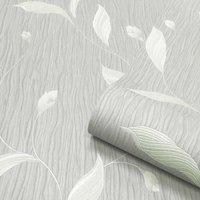 Belgravia Decor Tiffany Trail Soft Silver Wallpaper 10m x 53cm, Silver