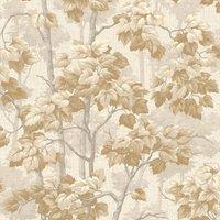Belgravia Decor Giorgio Tree Beige Wallpaper 10m x 53cm, Cream