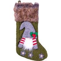 St Helens Luxury Gonk Xmas Stocking Green, Green