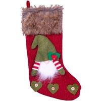 St Helens Luxury Gonk Xmas Stocking Red, Red