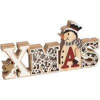 Xmas Haus Christmas Wooden Light Up Xmas Display, Cream