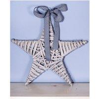 St Helens Christmas Light Grey Wicker Star Woven Willow, Brown
