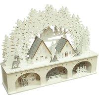 St Helens Wooden White Christmas Scenery With Led Lights, White