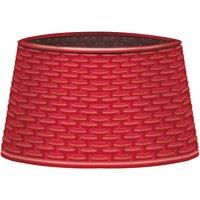 St Helens Christmas Treet Skirt Rattan Style Red, Red