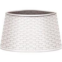 St Helens Christmas Treet Skirt Rattan Style White, White