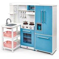 Plum Penne Pantry Wooden Corner Kitchen With Fridge - Berry Blue, Multi