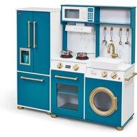 Plum Bakehouse Traditional Wooden Kitchen With Fridge - Oxford Blue, Blue
