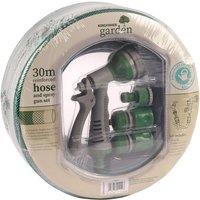 Kingfisher 30m Hose and Spray Gun Set, Green