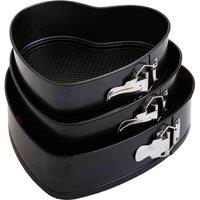 Maison By Premier Heart Shaped Springform Cake Tins Set Of 3, Black