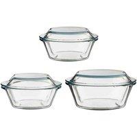 Maison By Premier Set of 3 Casserole Dishes, Clear