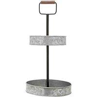 Maison By Premier Two Tier Cake Stand with Handle, Silver