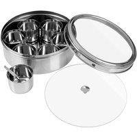 Maison By Premier 7 Piece Spice Storage Clear Lid Container Set, Silver