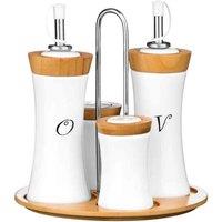 Essentials By Premier 4 Piece Tall Condiment Set, White