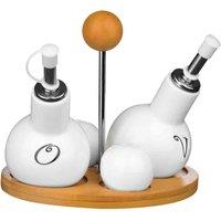Essentials By Premier 4 Piece Round Condiment Set, White