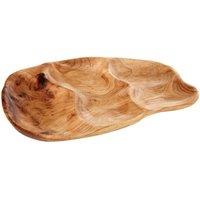 Maison By Premier 3 Compartments Serving Tray, Brown