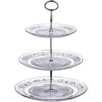Maison By Premier Clear Glass 3 Tier Cake Stand, Clear