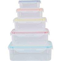 Maison By Premier 5 Piece Rectangular Food Containers, Clear