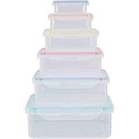 Maison By Premier 6 Piece Rectangular Food Containers, Clear