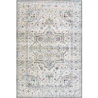 Green Decore Vernal Peoria Persian Machine Washable Non Shedding Non Slip Area Rug Blue Grey Cream 152 cm x 213 cm, Blue