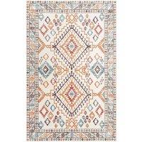 Green Decore Vernal Yonker Machine Washable Non Shedding Non Slip Area Rug Orange Blue Cream 76 cm x 243 cm, Orange