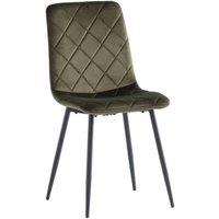 World Furniture 4 x Bella Velvet Dining Chair - Juniper Green Black Leg, Green