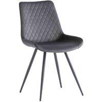 World Furniture 4 x Mabel Velvet Dining Chair - Graphite Black Leg