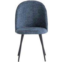 World Furniture 4 x Ramona Fabric Dining Chair - Blue Black Leg, Blue