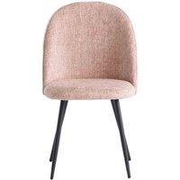 World Furniture 4 x Ramona Fabric Dining Chair - Flamingo Black Leg, Pink