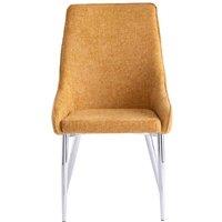 World Furniture 4 x Rhone Dining Chair - Mustard Chrome Leg