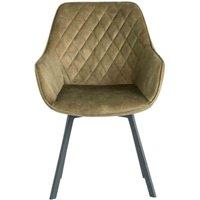 World Furniture 2 x Viola Swivel Dining Chair - Green Velvet Black Leg, Green